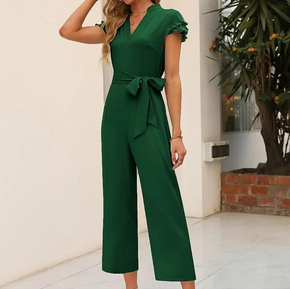 Ruffle Sleeve Jumpsuit - Picture 9 of 10